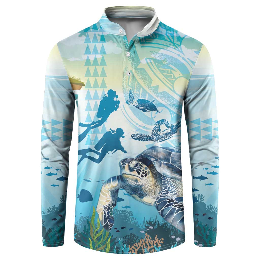 Personalized Snorkeling Hawaii Button Sweatshirt Ocean Lover Hawaiian Kakau Honu Turtle