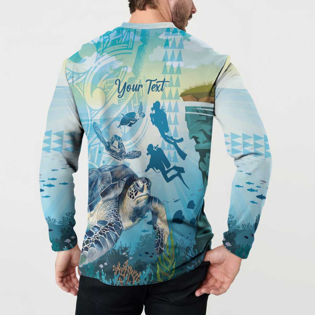 Personalized Snorkeling Hawaii Button Sweatshirt Ocean Lover Hawaiian Kakau Honu Turtle