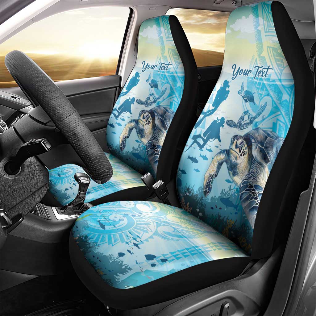 Personalized Snorkeling Hawaii Car Seat Cover Ocean Lover Hawaiian Kakau Honu Turtle