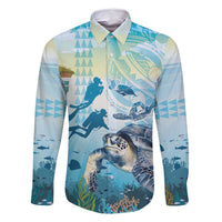 Personalized Snorkeling Hawaii Family Matching Mermaid Dress and Hawaiian Shirt Ocean Lover Hawaiian Kakau Honu Turtle