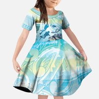 Personalized Snorkeling Hawaii Family Matching Off The Shoulder Long Sleeve Dress and Hawaiian Shirt Ocean Lover Hawaiian Kakau Honu Turtle