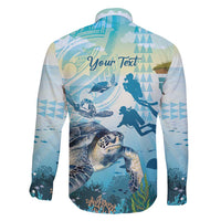 Personalized Snorkeling Hawaii Family Matching Puletasi and Hawaiian Shirt Ocean Lover Hawaiian Kakau Honu Turtle