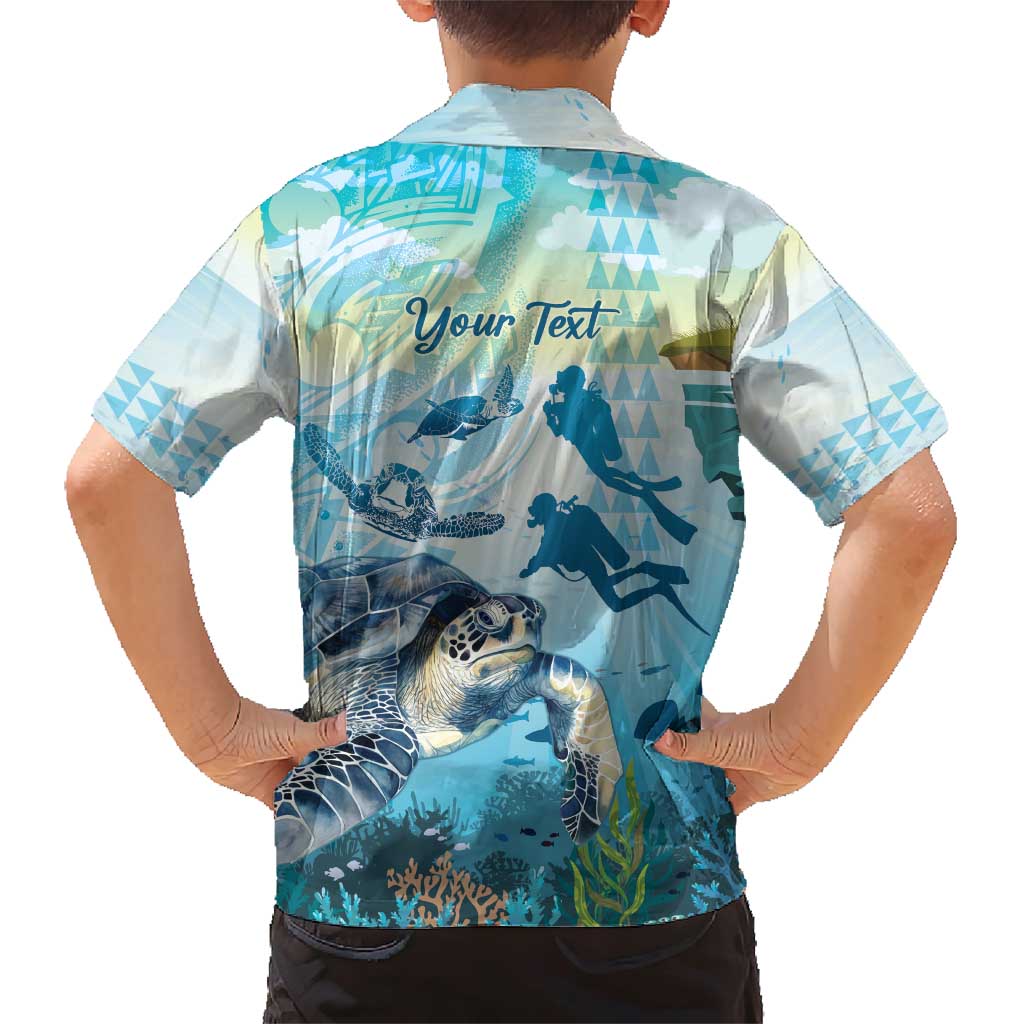 Personalized Snorkeling Hawaii Family Matching Short Sleeve Bodycon Dress and Hawaiian Shirt Ocean Lover Hawaiian Kakau Honu Turtle