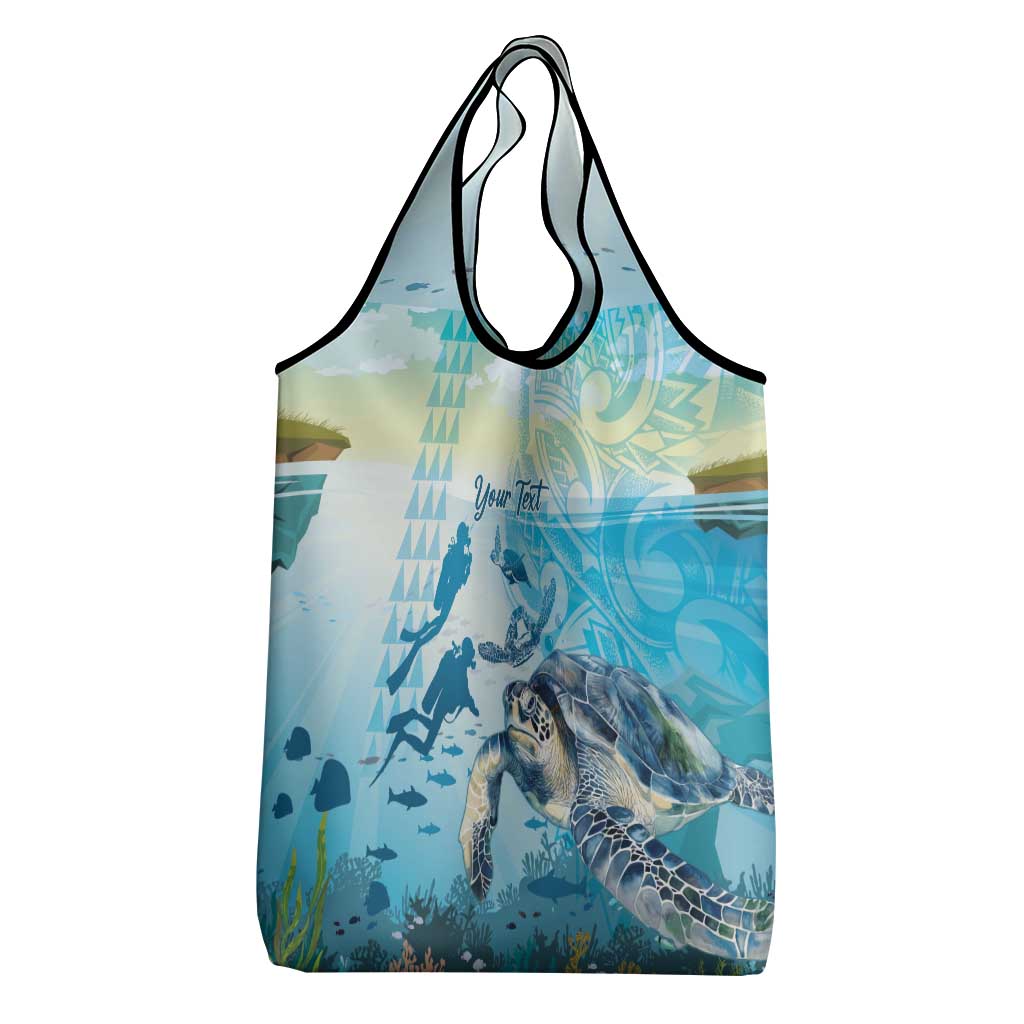 Personalized Snorkeling Hawaii Grocery Bag Ocean Lover Hawaiian Kakau Honu Turtle
