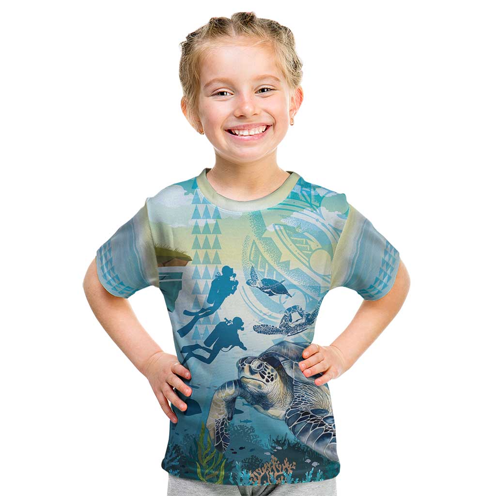 Personalized Snorkeling Hawaii Kid T Shirt Ocean Lover Hawaiian Kakau Honu Turtle