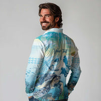 Personalized Snorkeling Hawaii Long Sleeve Polo Shirt Ocean Lover Hawaiian Kakau Honu Turtle