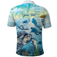 Personalized Snorkeling Hawaii Polo Shirt Ocean Lover Hawaiian Kakau Honu Turtle