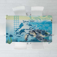 Personalized Snorkeling Hawaii Tablecloth Ocean Lover Hawaiian Kakau Honu Turtle