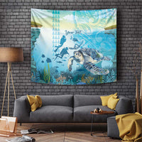 Personalized Snorkeling Hawaii Tapestry Ocean Lover Hawaiian Kakau Honu Turtle