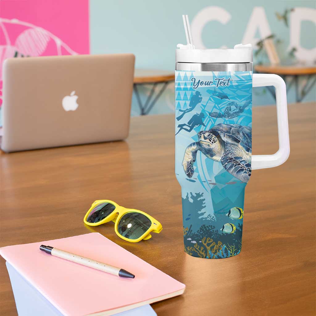 Personalized Snorkeling Hawaii Tumbler With Handle Ocean Lover Hawaiian Kakau Honu Turtle
