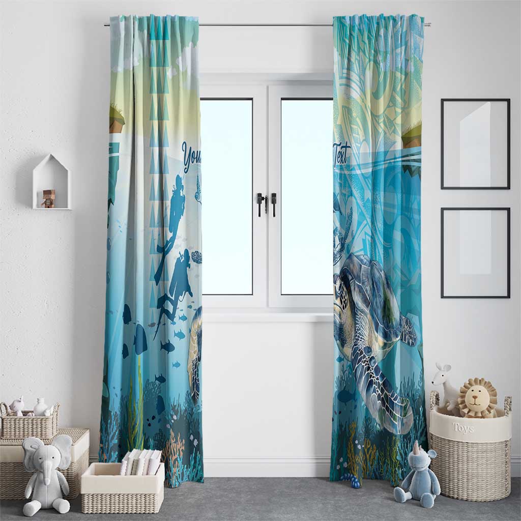 Personalized Snorkeling Hawaii Window Curtain Ocean Lover Hawaiian Kakau Honu Turtle