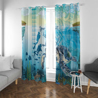 Personalized Snorkeling Hawaii Window Curtain Ocean Lover Hawaiian Kakau Honu Turtle