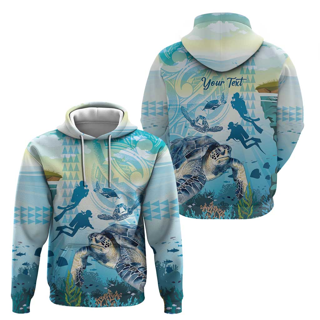 Personalized Snorkeling Hawaii Zip Hoodie Ocean Lover Hawaiian Kakau Honu Turtle