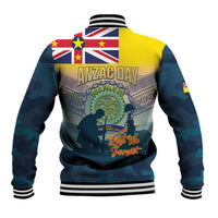 Niue ANZAC Day Baseball Jacket We Will Remember Them Camouflage Style
