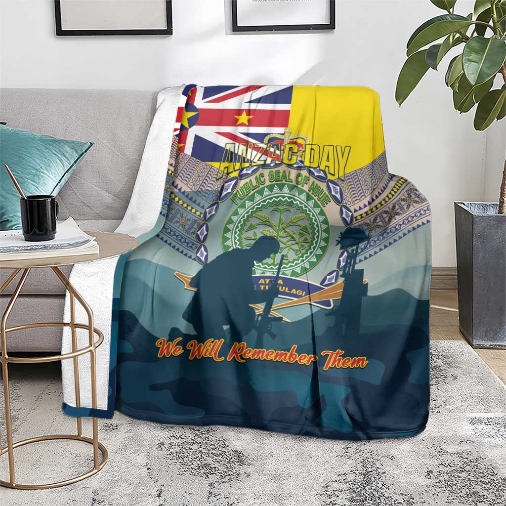 Niue ANZAC Day Blanket We Will Remember Them Camouflage Style