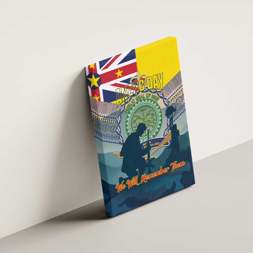 Niue ANZAC Day Canvas Wall Art We Will Remember Them Camouflage Style