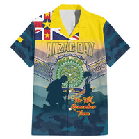 Niue ANZAC Day Family Matching Mermaid Dress and Hawaiian Shirt We Will Remember Them Camouflage Style