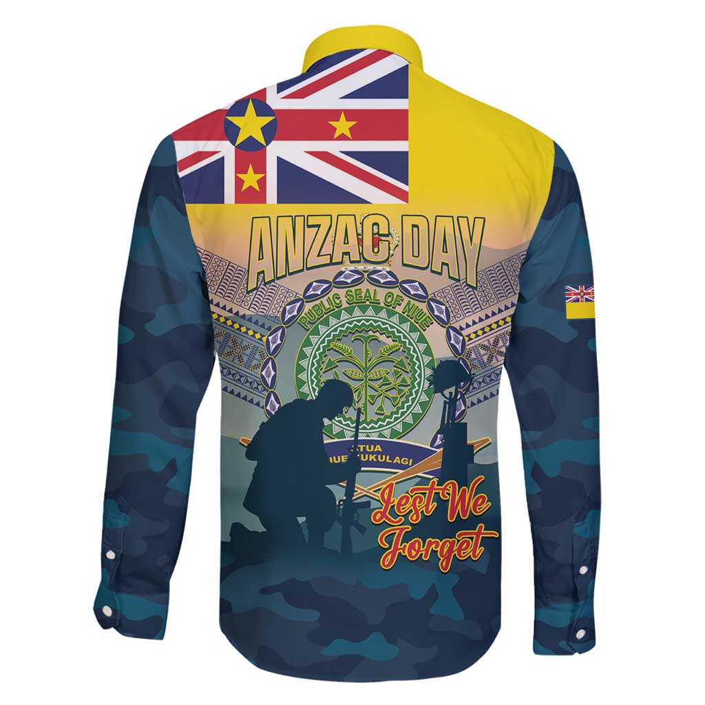 Niue ANZAC Day Family Matching Summer Maxi Dress and Hawaiian Shirt We Will Remember Them Camouflage Style