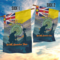 Niue ANZAC Day Garden Flag We Will Remember Them Camouflage Style