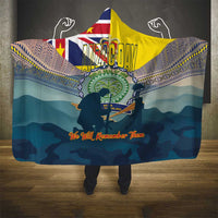 Niue ANZAC Day Hooded Blanket We Will Remember Them Camouflage Style