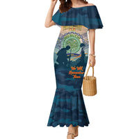 Niue ANZAC Day Mermaid Dress We Will Remember Them Camouflage Style