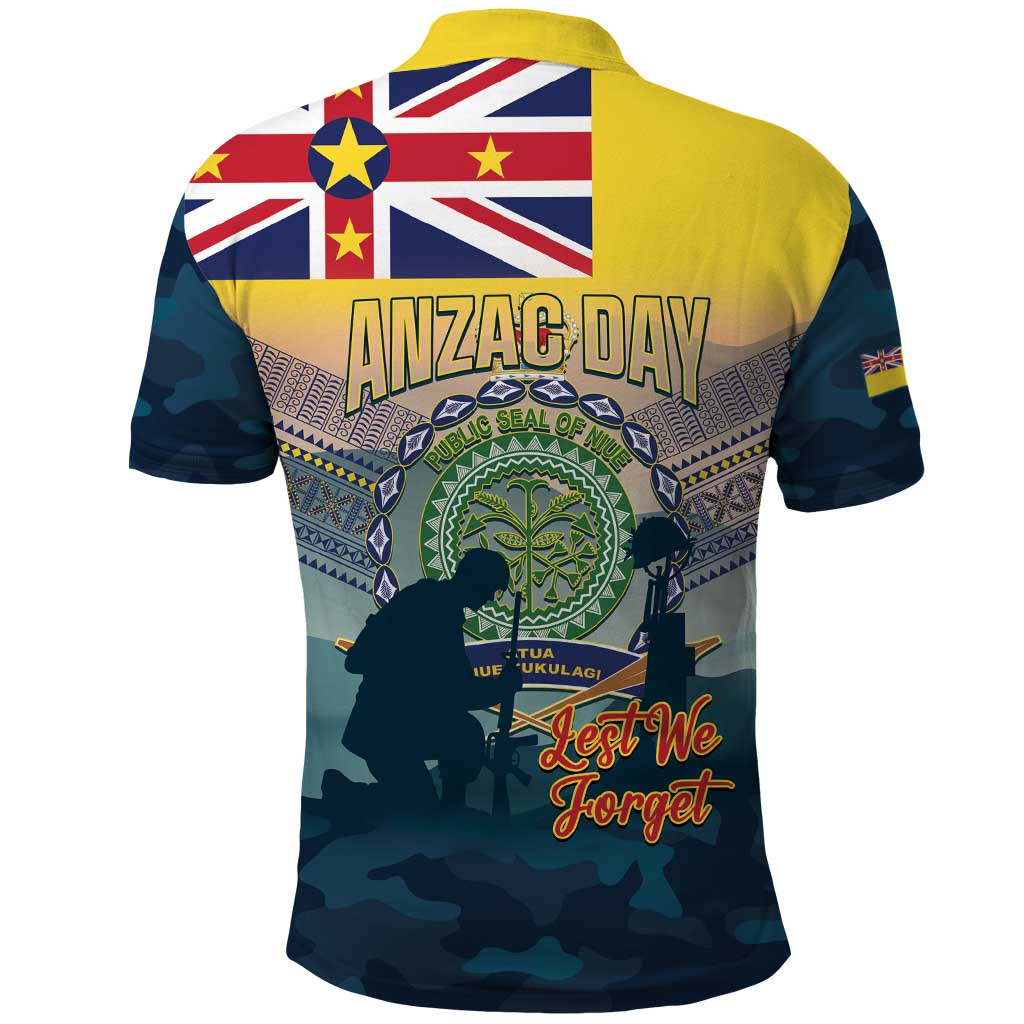 Niue ANZAC Day Polo Shirt We Will Remember Them Camouflage Style LT14 - Polynesian Pride