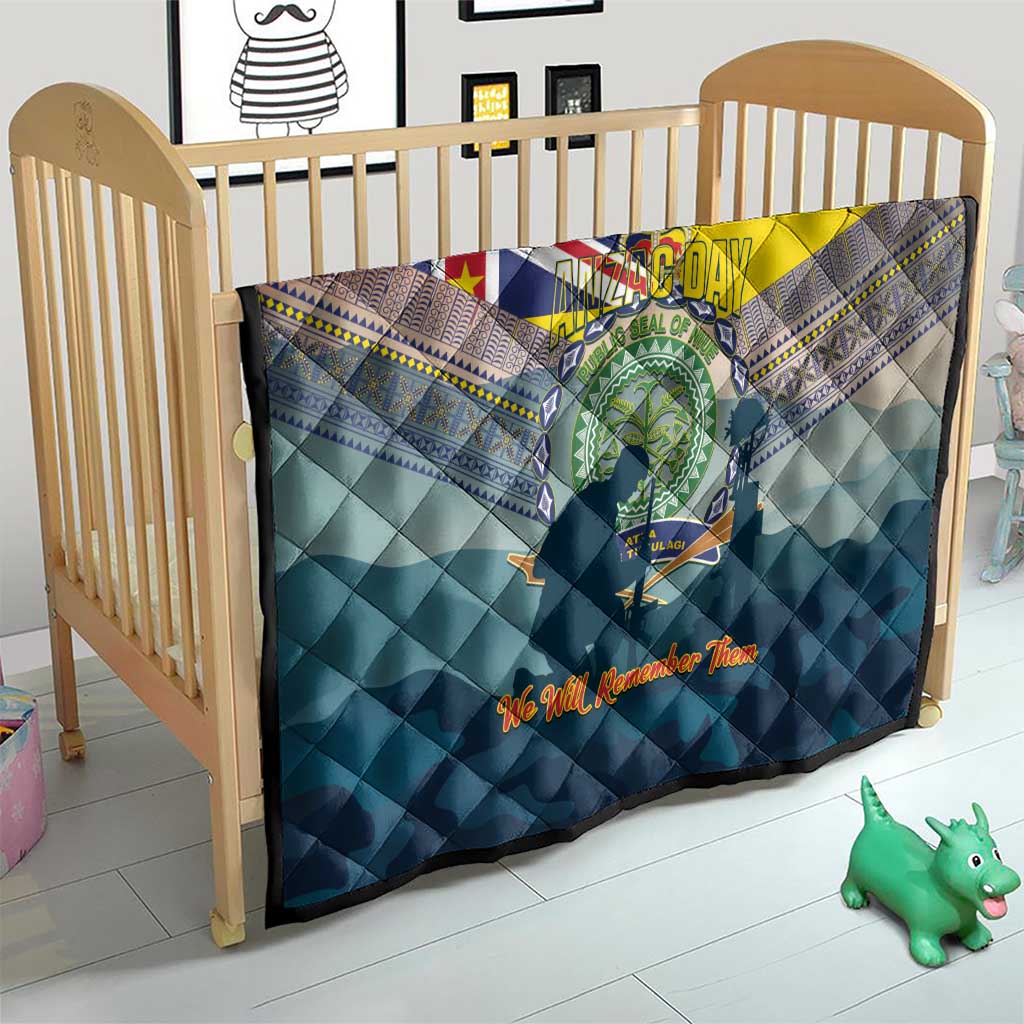 Niue ANZAC Day Quilt We Will Remember Them Camouflage Style