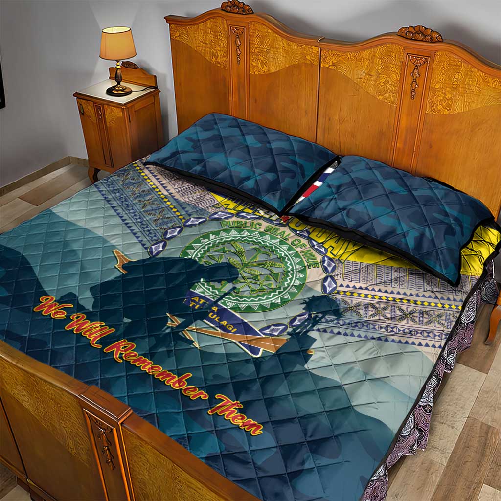 Niue ANZAC Day Quilt Bed Set We Will Remember Them Camouflage Style