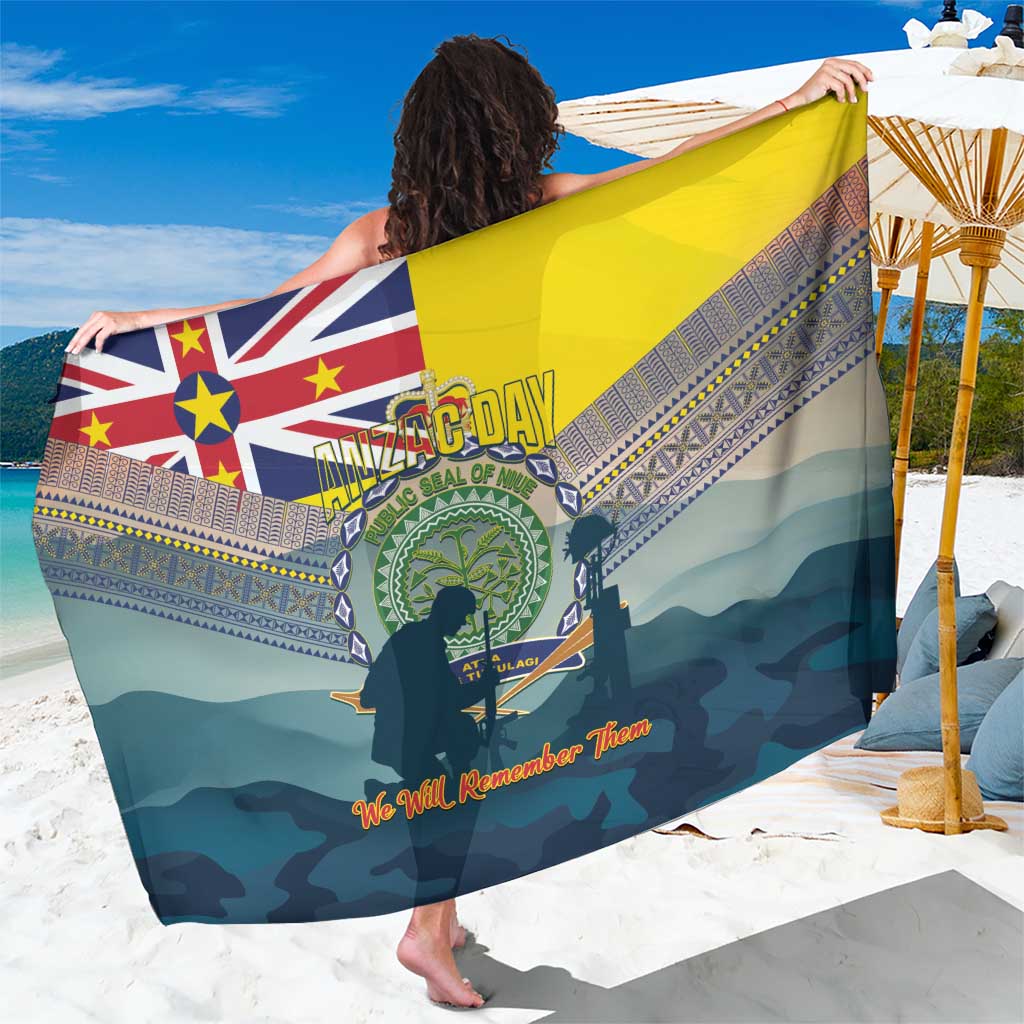 Niue ANZAC Day Sarong We Will Remember Them Camouflage Style