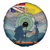 Niue ANZAC Day Spare Tire Cover We Will Remember Them Camouflage Style