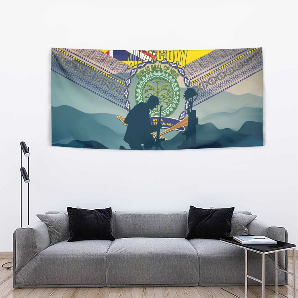 Niue ANZAC Day Tapestry We Will Remember Them Camouflage Style