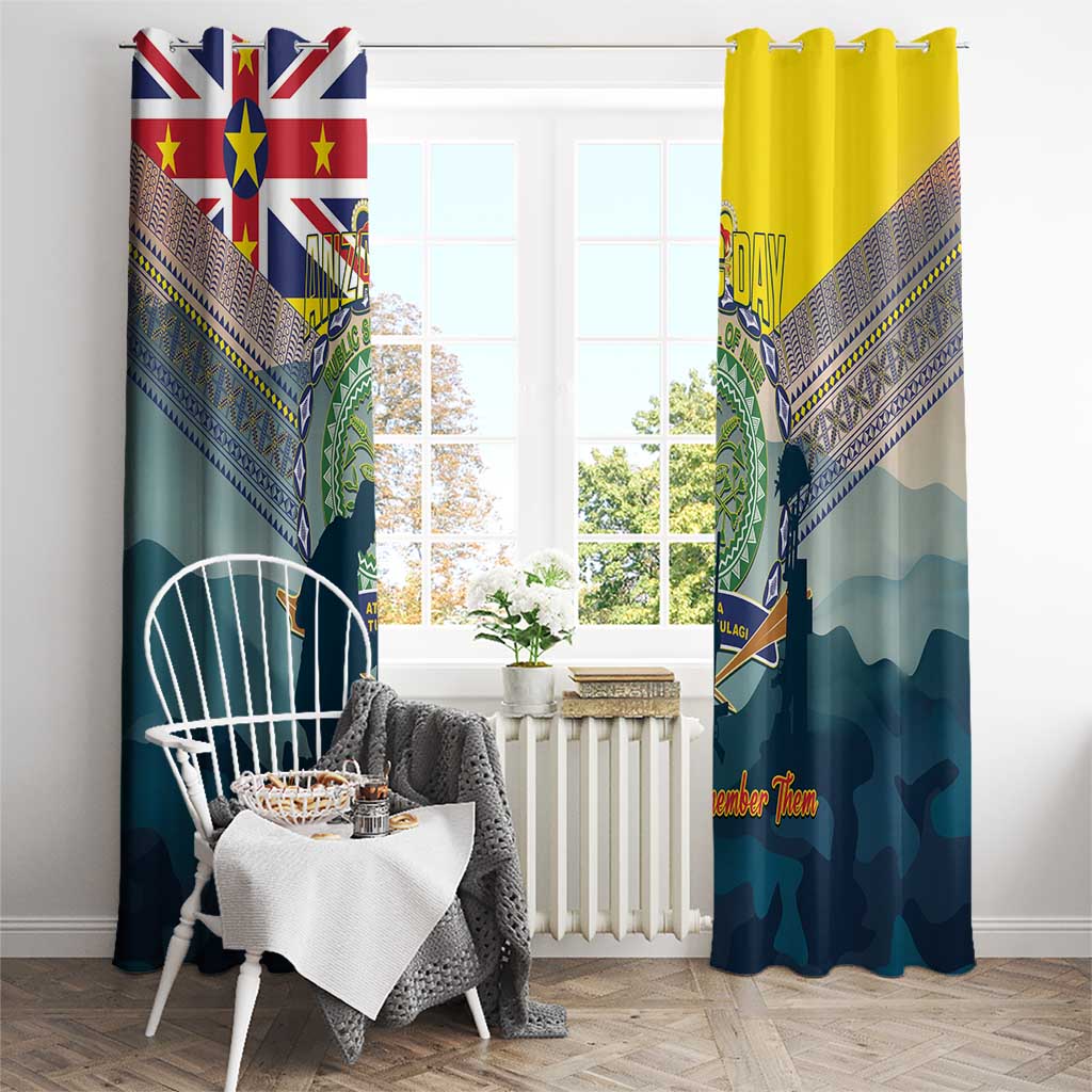 Niue ANZAC Day Window Curtain We Will Remember Them Camouflage Style