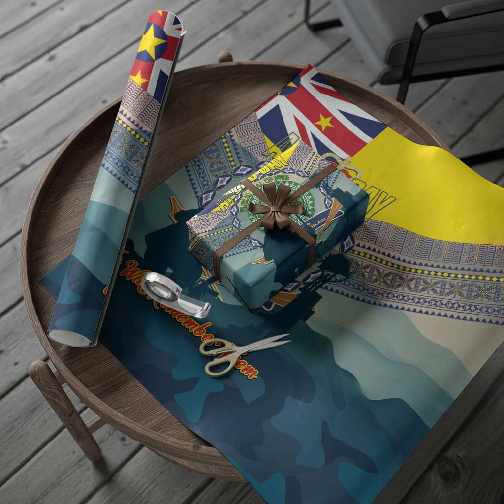 Niue ANZAC Day Wrapping Paper We Will Remember Them Camouflage Style LT14 - Polynesian Pride