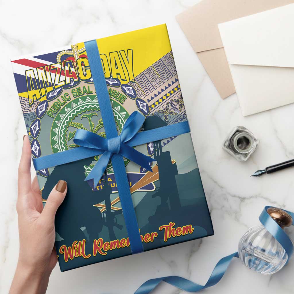 Niue ANZAC Day Wrapping Paper We Will Remember Them Camouflage Style LT14 - Polynesian Pride