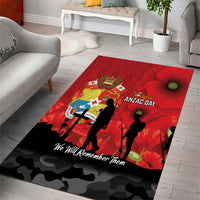 Tonga ANZAC Day Area Rug Ngatu Pattern We Will Remember Them