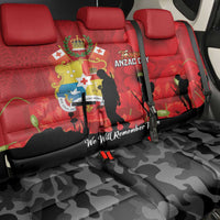 Tonga ANZAC Day Back Car Seat Cover Ngatu Pattern We Will Remember Them
