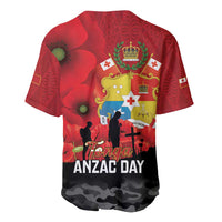Tonga ANZAC Day Baseball Jersey Ngatu Pattern We Will Remember Them