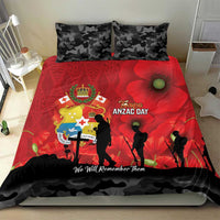 Tonga ANZAC Day Bedding Set Ngatu Pattern We Will Remember Them