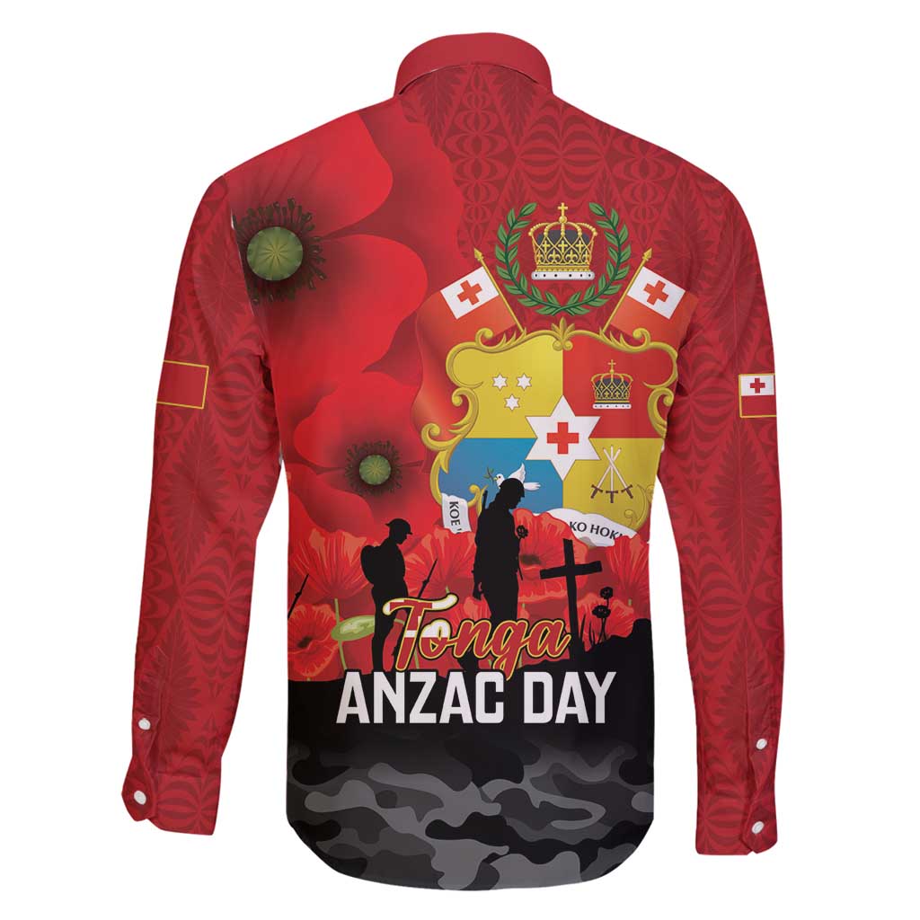 Tonga ANZAC Day Family Matching Long Sleeve Bodycon Dress and Hawaiian Shirt Ngatu Pattern We Will Remember Them