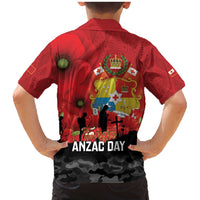 Tonga ANZAC Day Family Matching Mermaid Dress and Hawaiian Shirt Ngatu Pattern We Will Remember Them