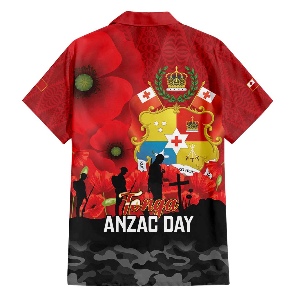 Tonga ANZAC Day Family Matching Puletasi and Hawaiian Shirt Ngatu Pattern We Will Remember Them