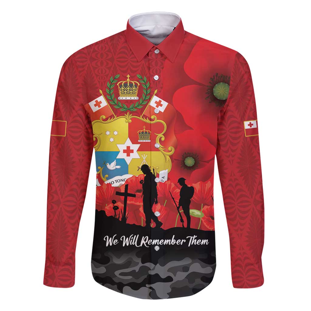 Tonga ANZAC Day Family Matching Tank Maxi Dress and Hawaiian Shirt Ngatu Pattern We Will Remember Them