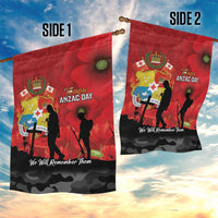 Tonga ANZAC Day Garden Flag Ngatu Pattern We Will Remember Them