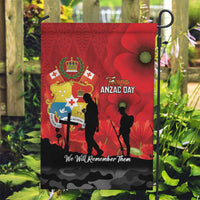 Tonga ANZAC Day Garden Flag Ngatu Pattern We Will Remember Them
