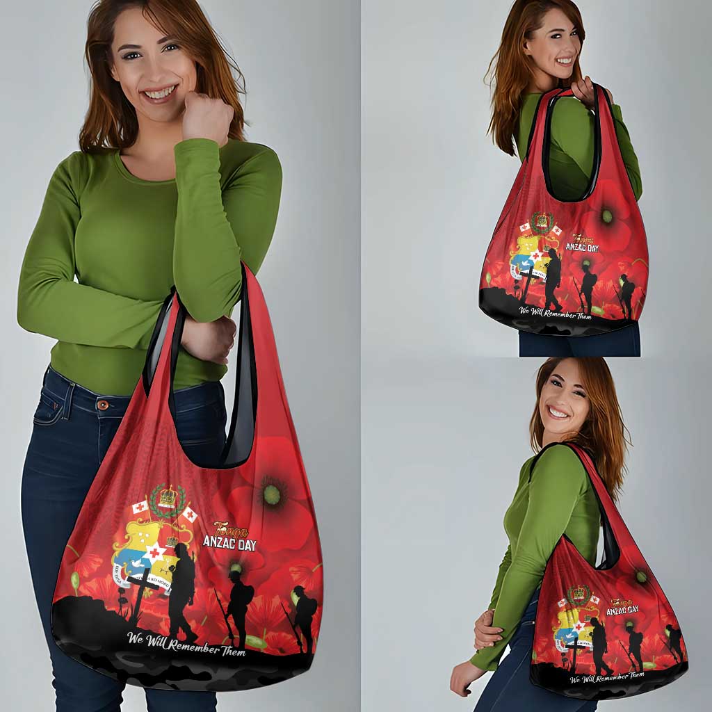 Tonga ANZAC Day Grocery Bag Ngatu Pattern We Will Remember Them