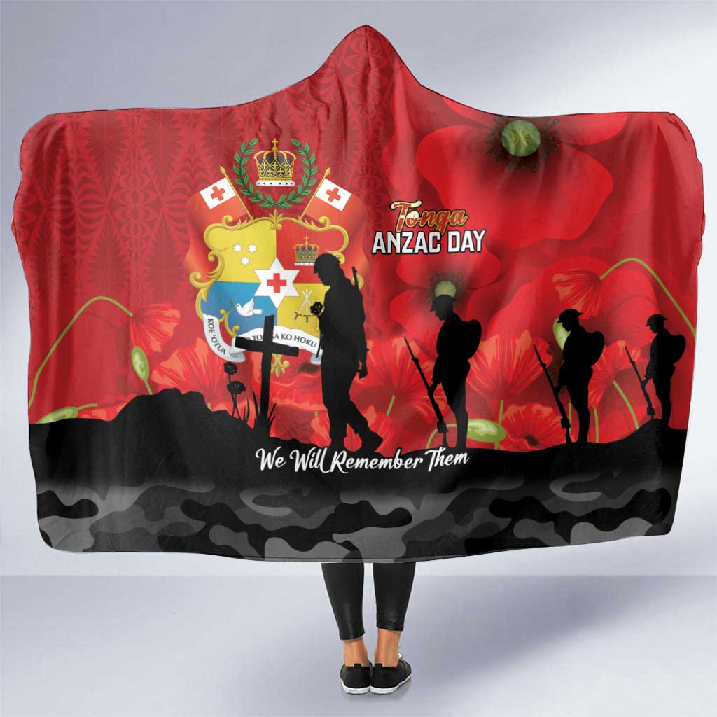 Tonga ANZAC Day Hooded Blanket Ngatu Pattern We Will Remember Them