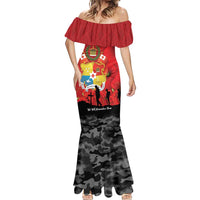 Tonga ANZAC Day Mermaid Dress Ngatu Pattern We Will Remember Them
