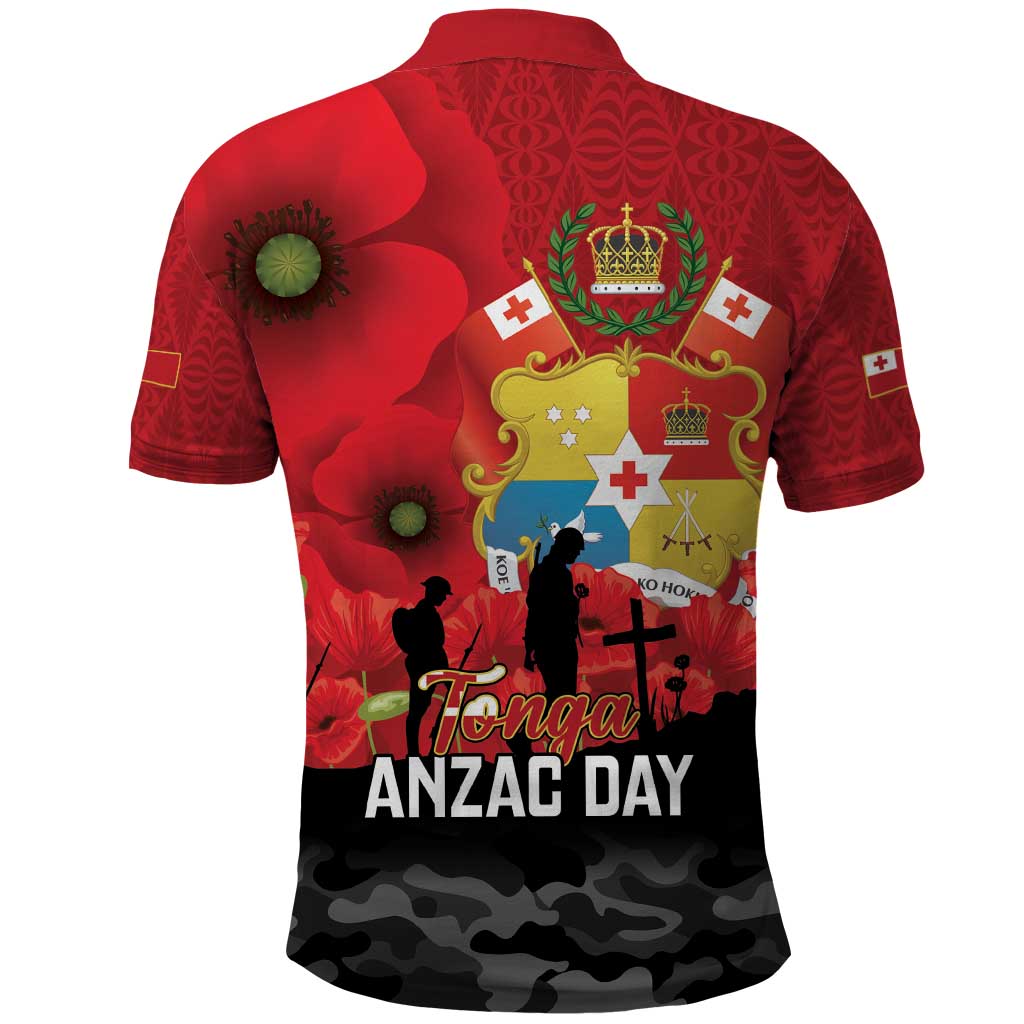 Tonga ANZAC Day Polo Shirt Ngatu Pattern We Will Remember Them LT14 - Polynesian Pride
