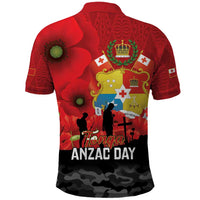 Tonga ANZAC Day Polo Shirt Ngatu Pattern We Will Remember Them LT14 - Polynesian Pride