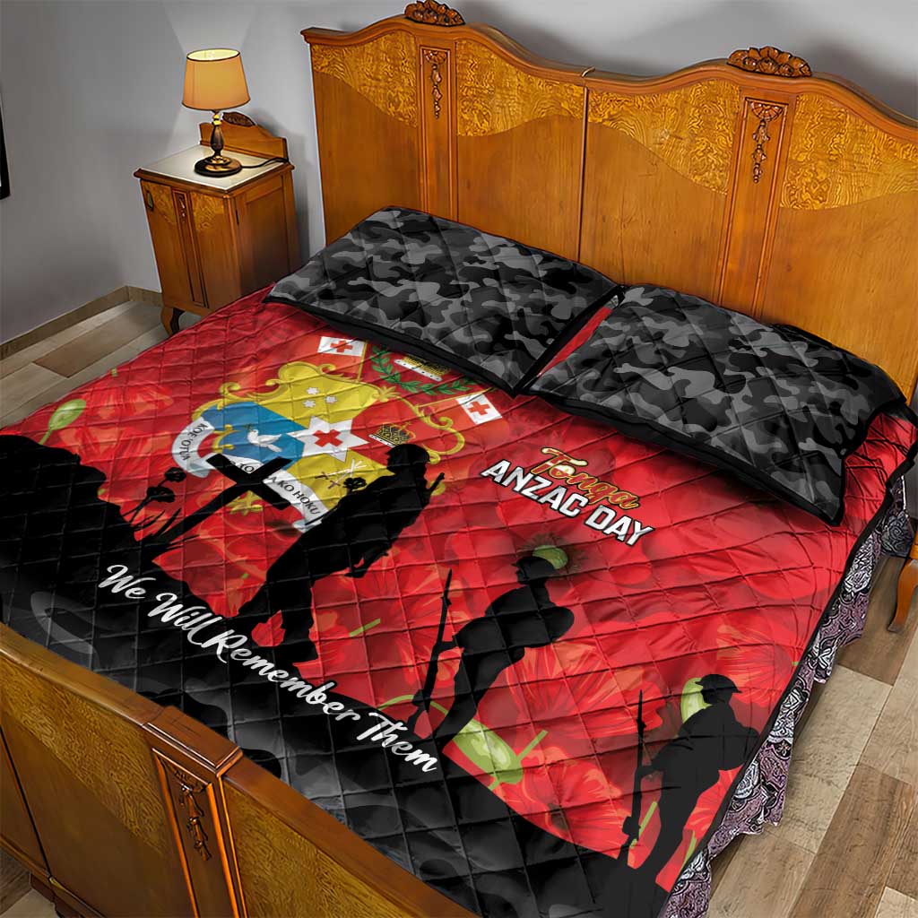 Tonga ANZAC Day Quilt Bed Set Ngatu Pattern We Will Remember Them LT14 - Polynesian Pride